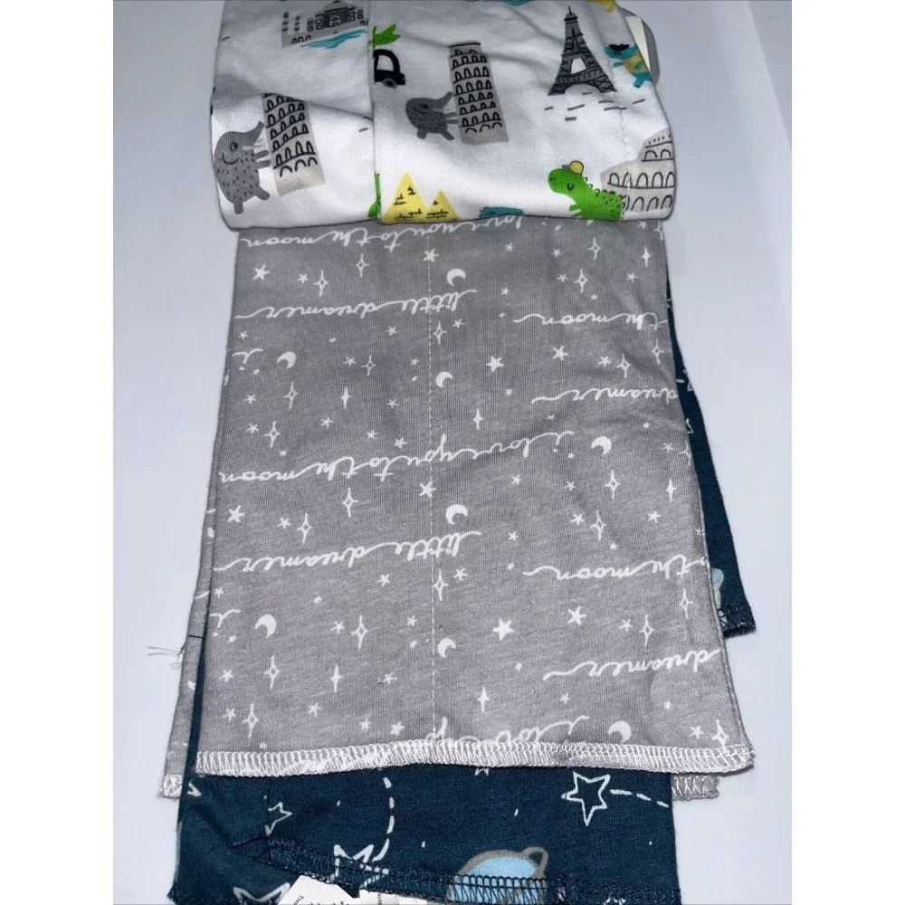 NWT Trend Lab Jersey Burp Cloth Set, Baby Traveler, (Pack of 3)